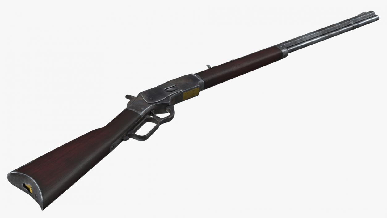 Winchester Model 1873 Lever Action Rifle Rigged 3D