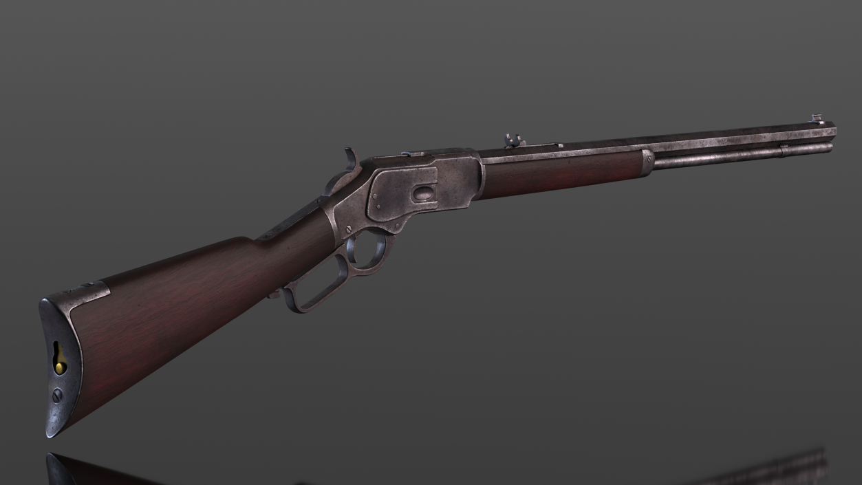 Winchester Model 1873 Lever Action Rifle Rigged 3D