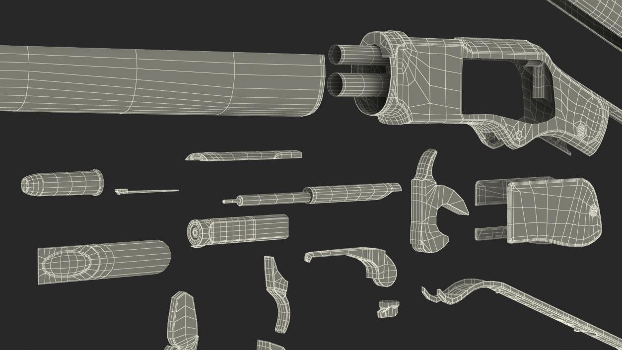 Winchester Model 1873 Lever Action Rifle Rigged 3D