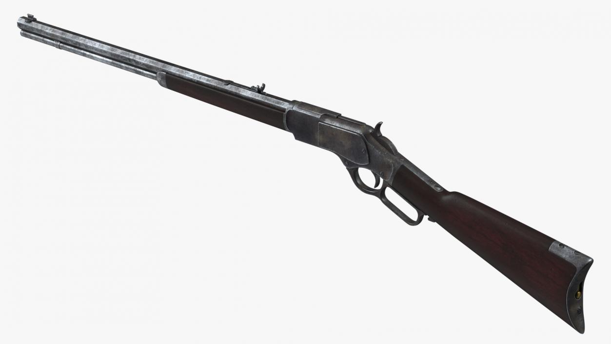 Winchester Model 1873 Lever Action Rifle Rigged 3D