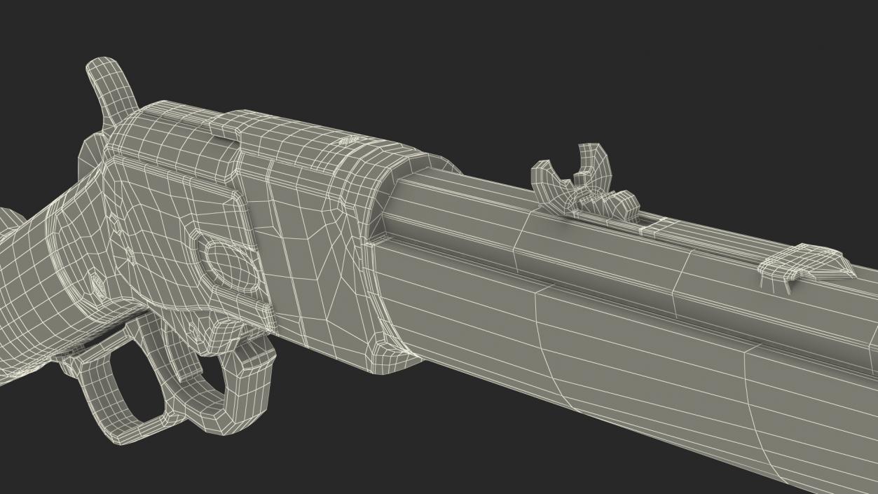 Winchester Model 1873 Lever Action Rifle Rigged 3D