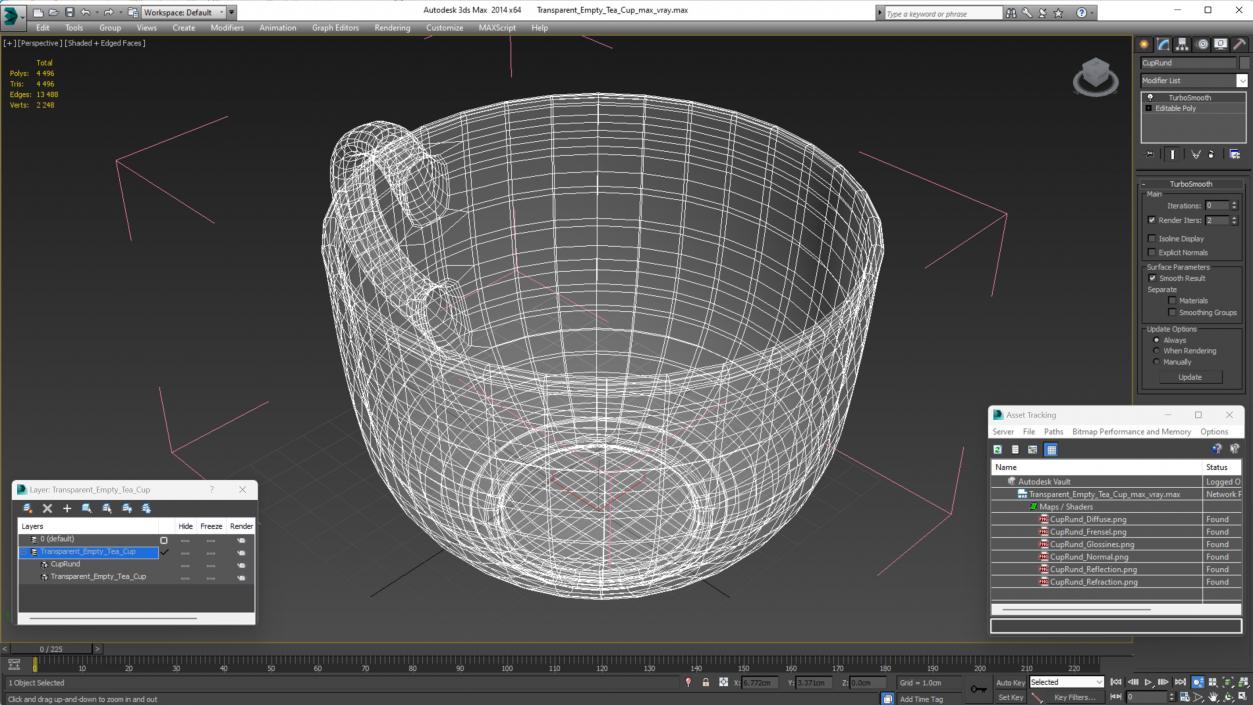 3D model Transparent Empty Tea Cup