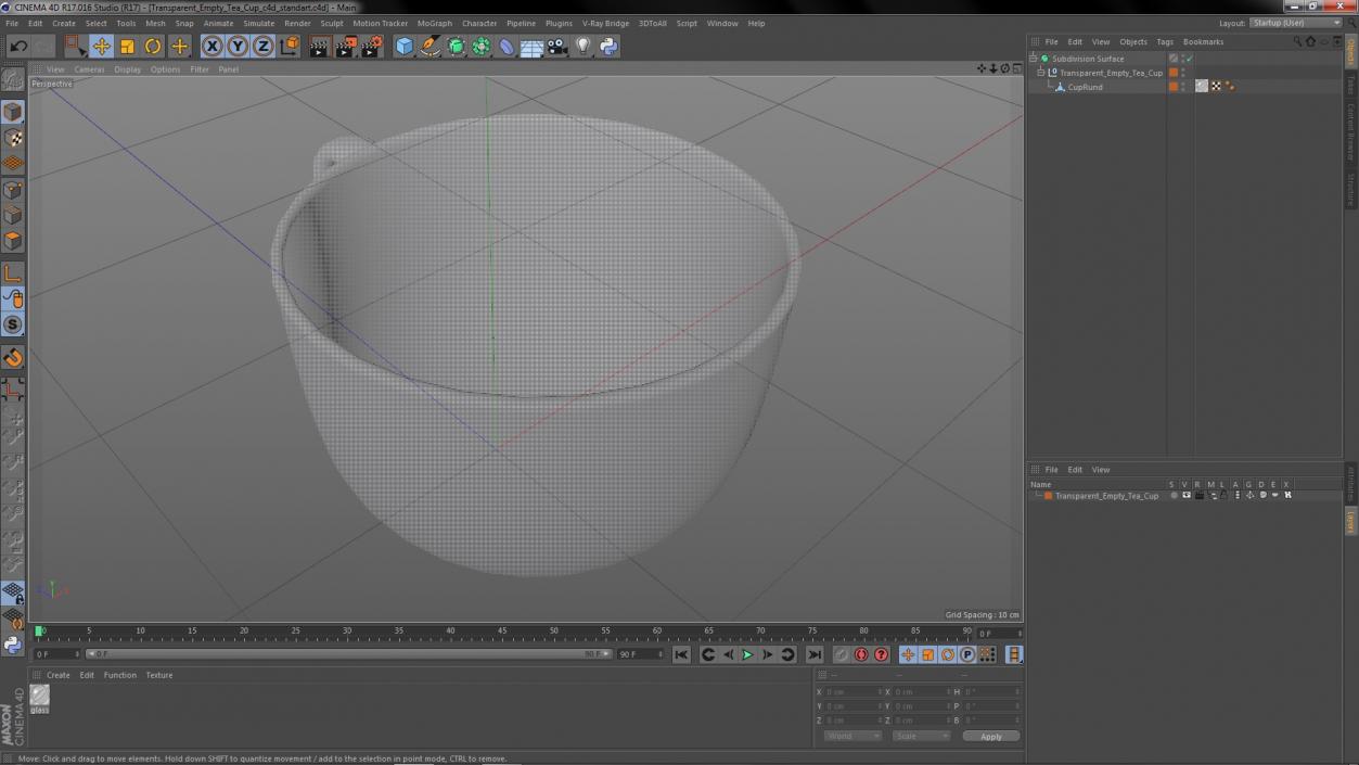 3D model Transparent Empty Tea Cup