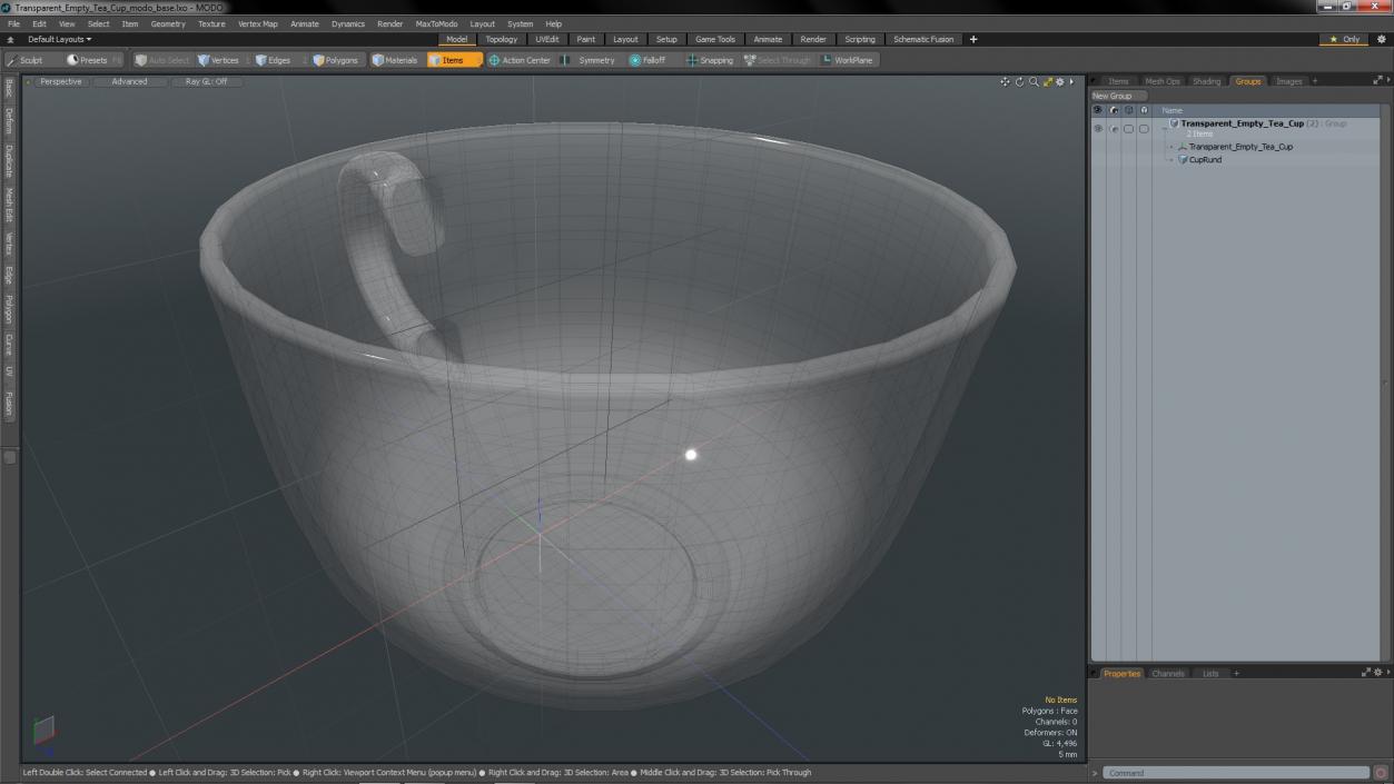 3D model Transparent Empty Tea Cup