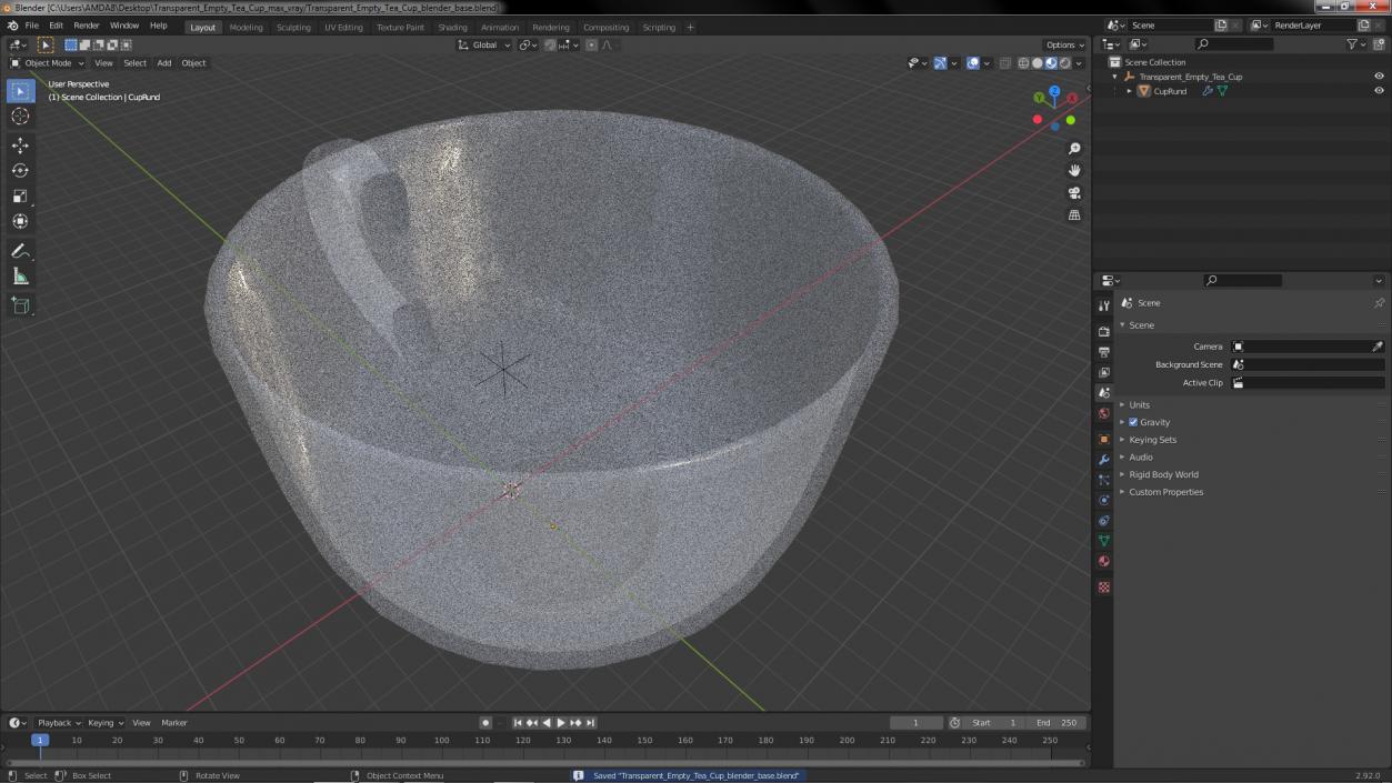 3D model Transparent Empty Tea Cup