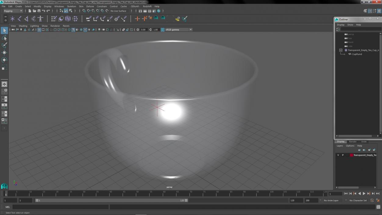 3D model Transparent Empty Tea Cup