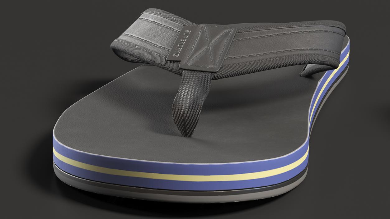 3D model Flip Flops Superdry Black