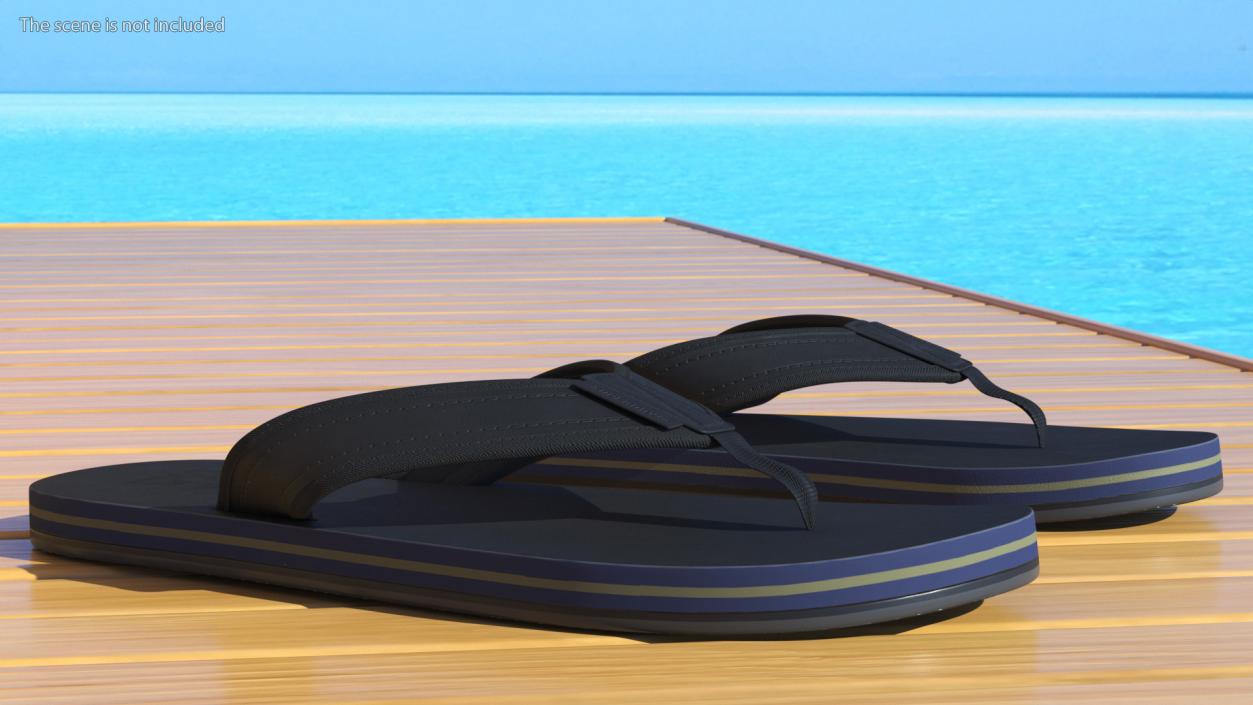 3D model Flip Flops Superdry Black