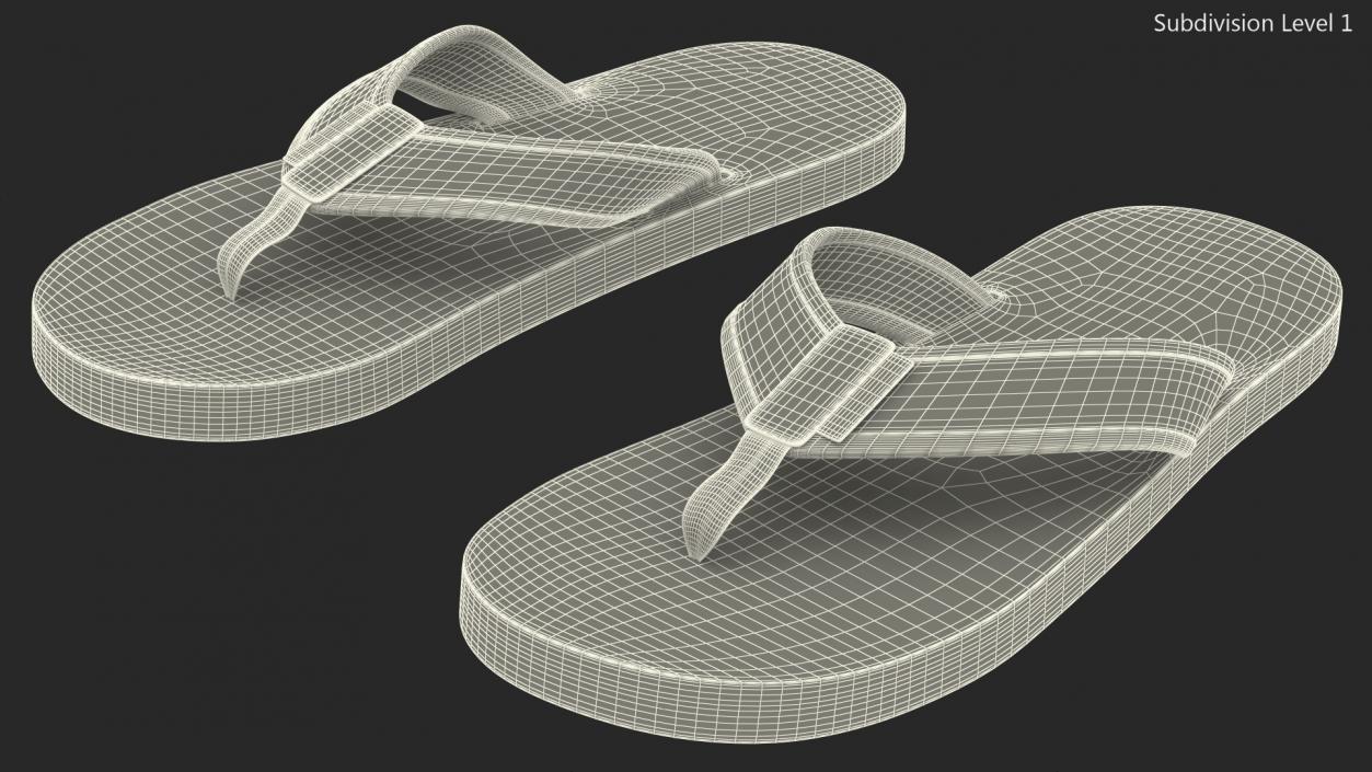 3D model Flip Flops Superdry Black