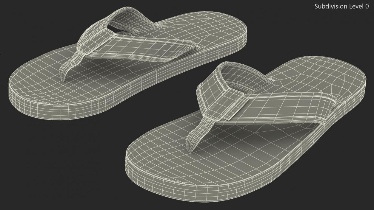 3D model Flip Flops Superdry Black