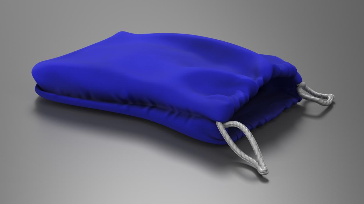 3D Blue Cloth Pouch 2 model