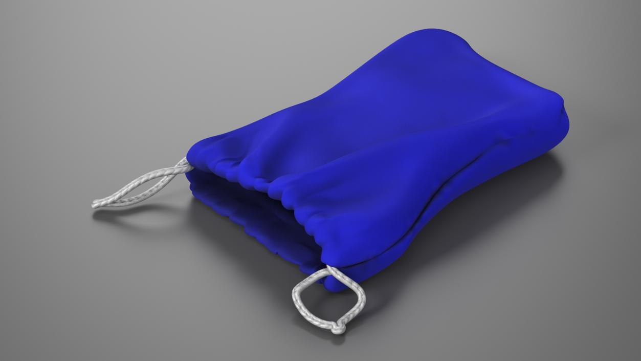 3D Blue Cloth Pouch 2 model