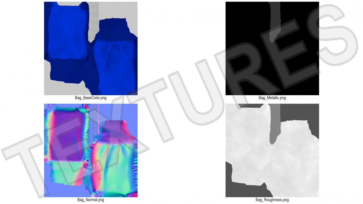 3D Blue Cloth Pouch 2 model