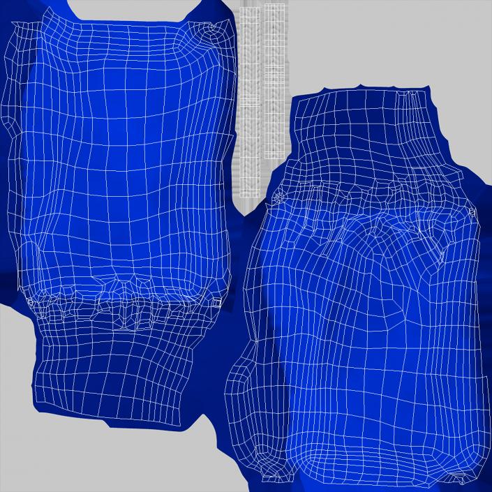 3D Blue Cloth Pouch 2 model