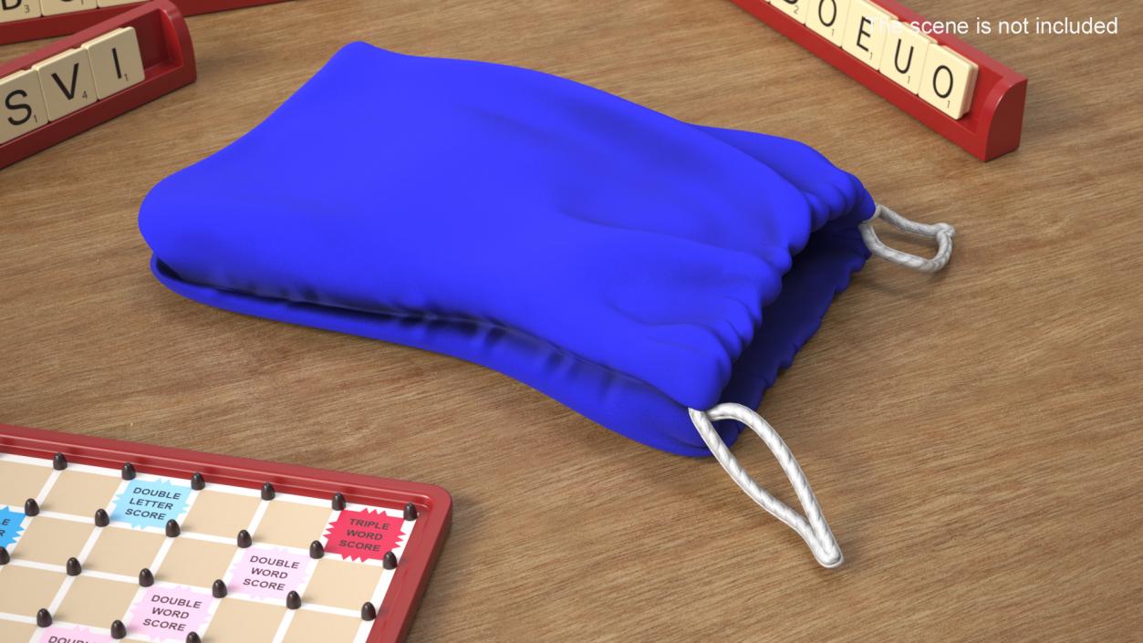 3D Blue Cloth Pouch 2 model