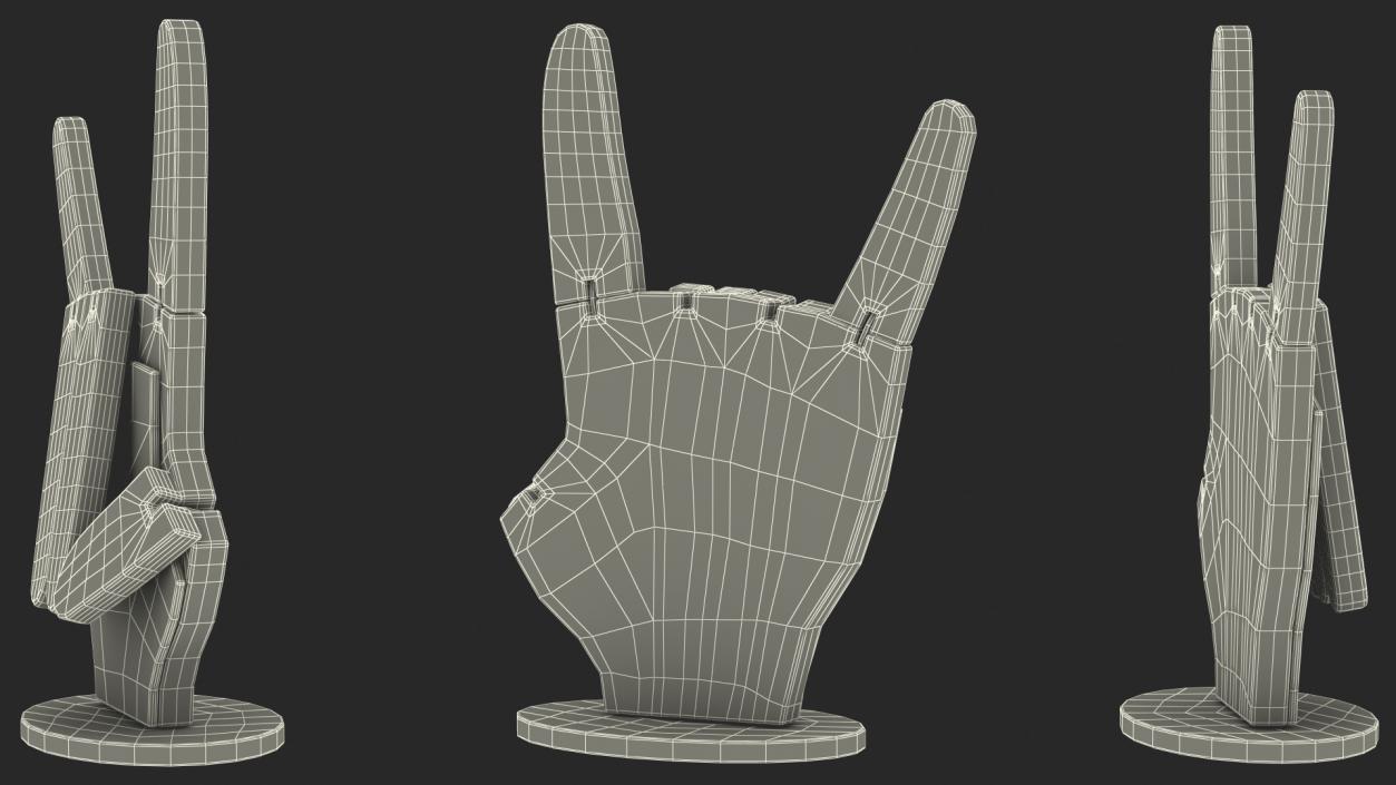 3D Heavy Metal Hand Symbol model