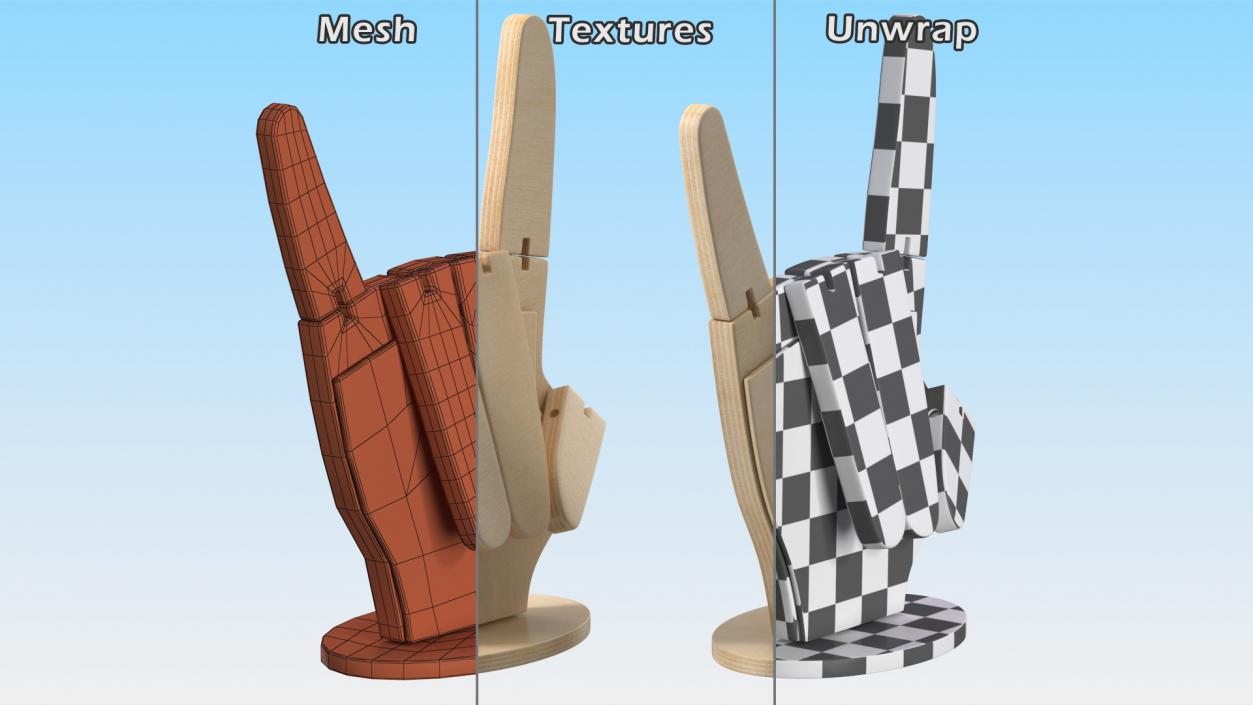 3D Heavy Metal Hand Symbol model