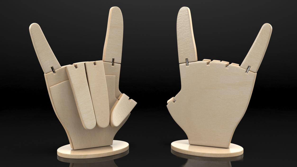 3D Heavy Metal Hand Symbol model