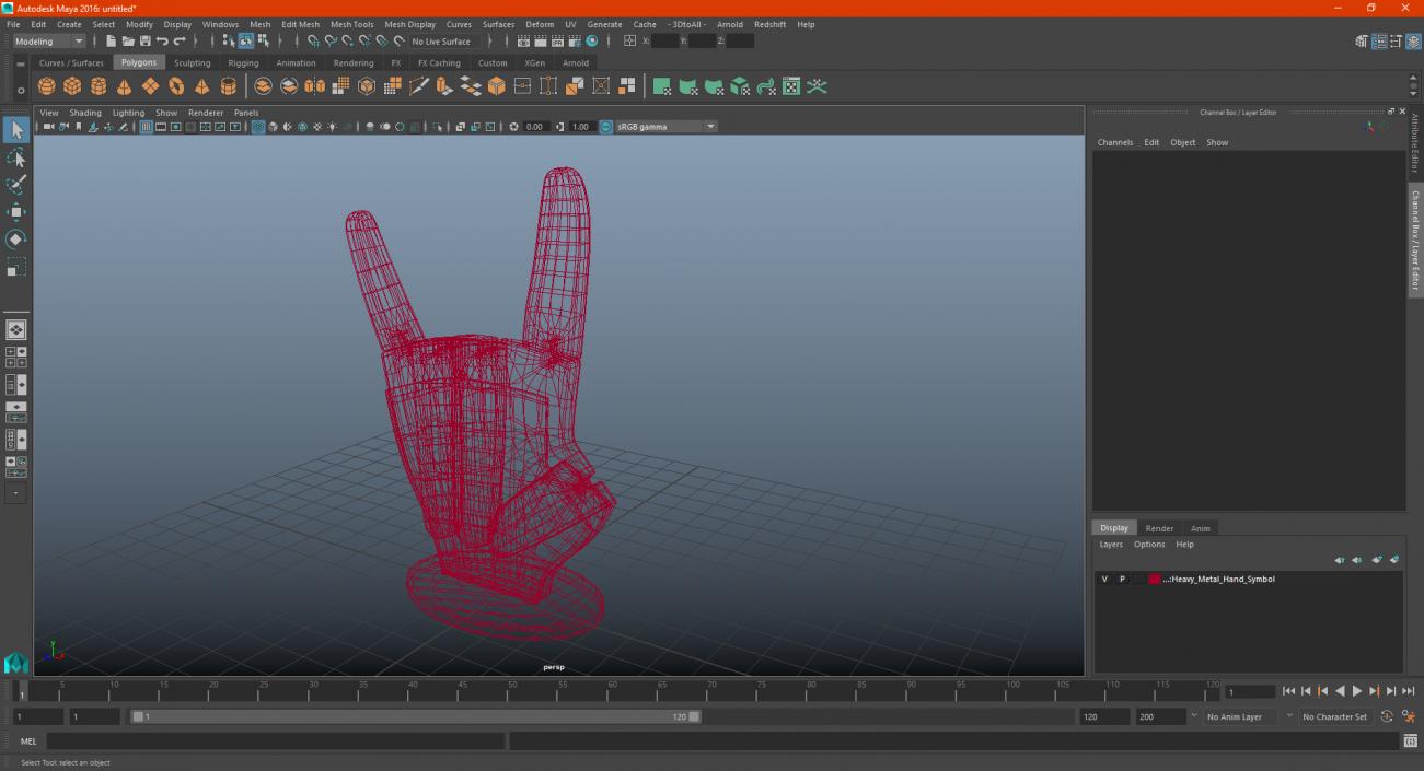 3D Heavy Metal Hand Symbol model