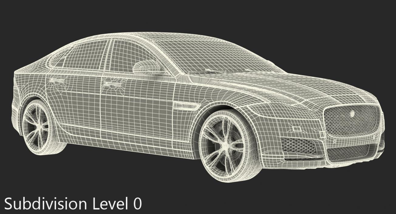 3D Jaguar XF Rigged