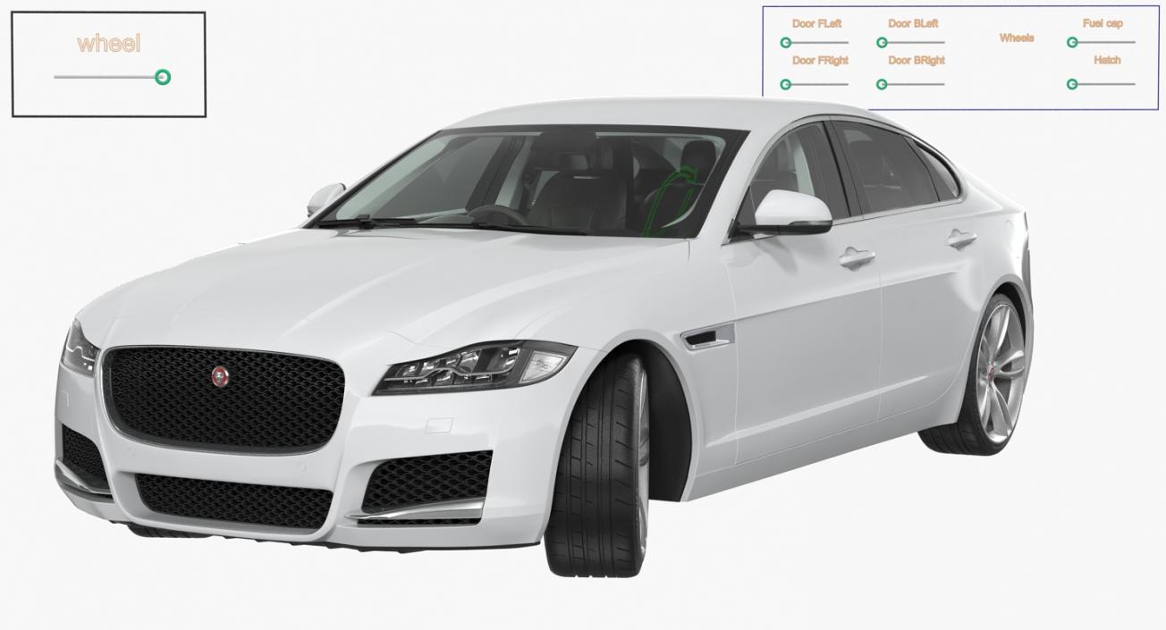 3D Jaguar XF Rigged