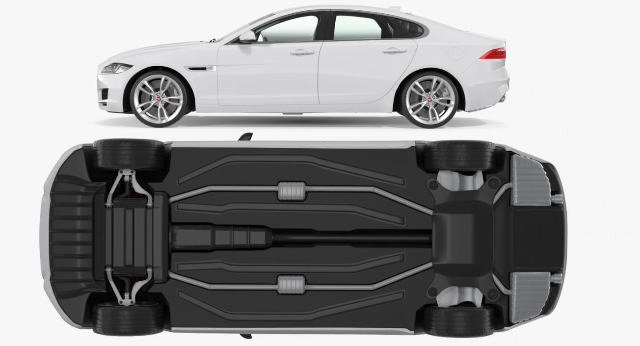 3D Jaguar XF Rigged