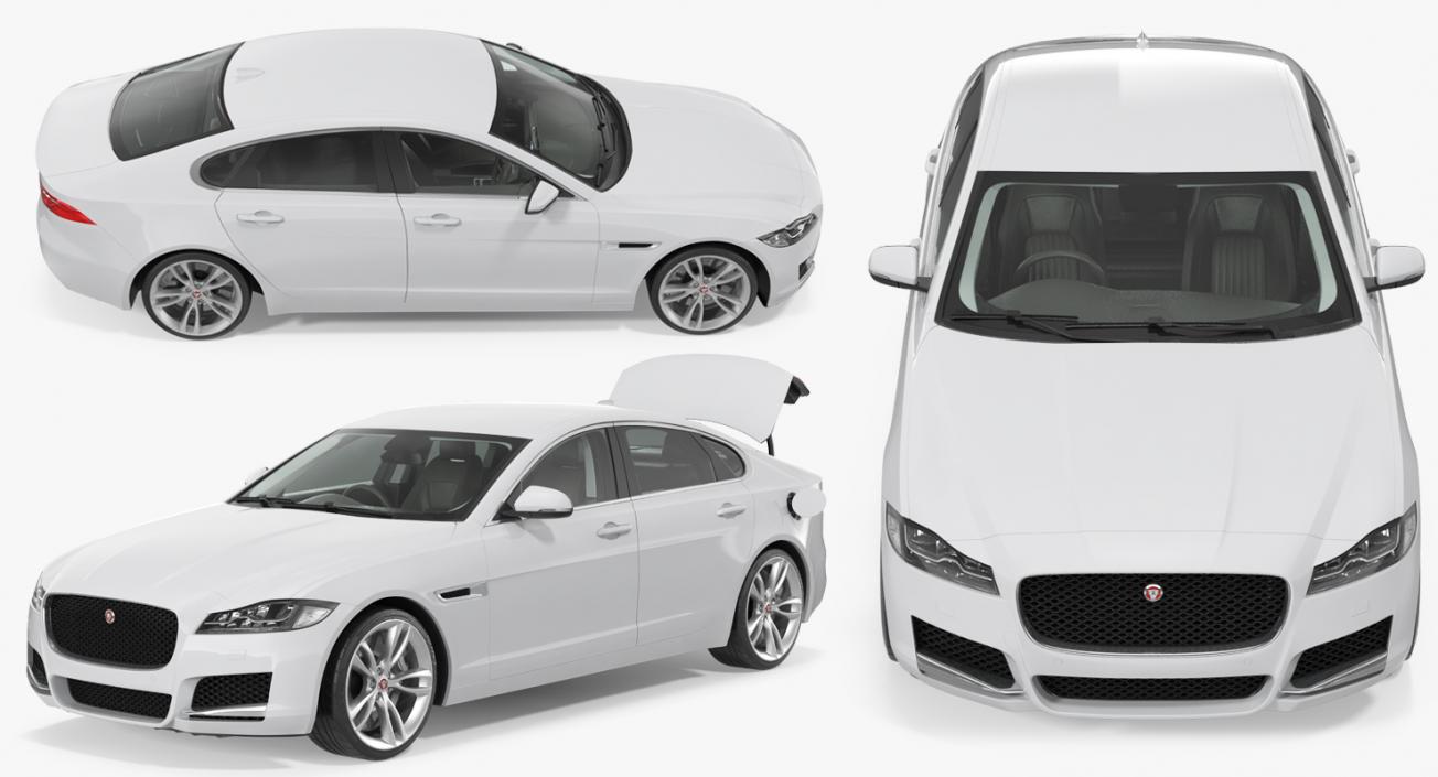 3D Jaguar XF Rigged