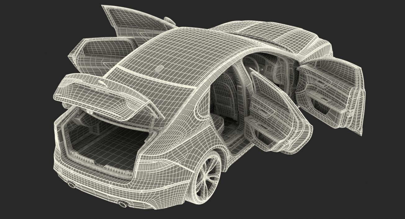 3D Jaguar XF Rigged