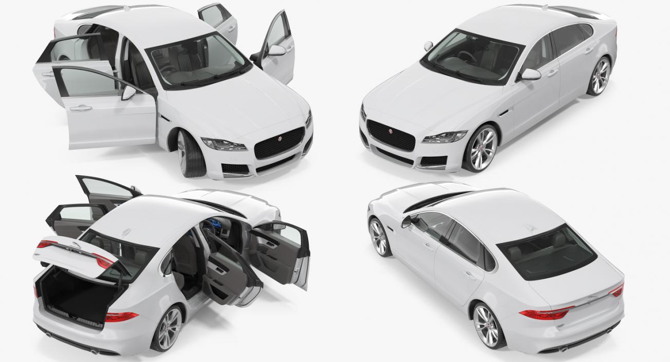 3D Jaguar XF Rigged