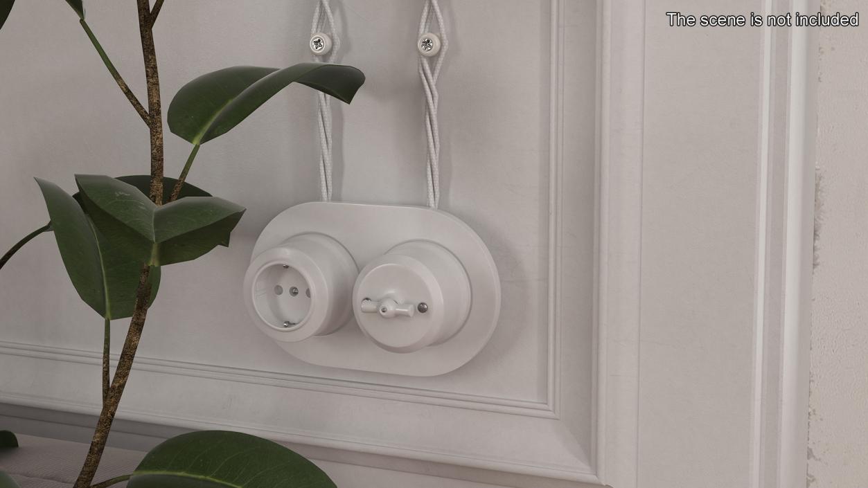 Retro Ceramic Electrical Set White 3D model