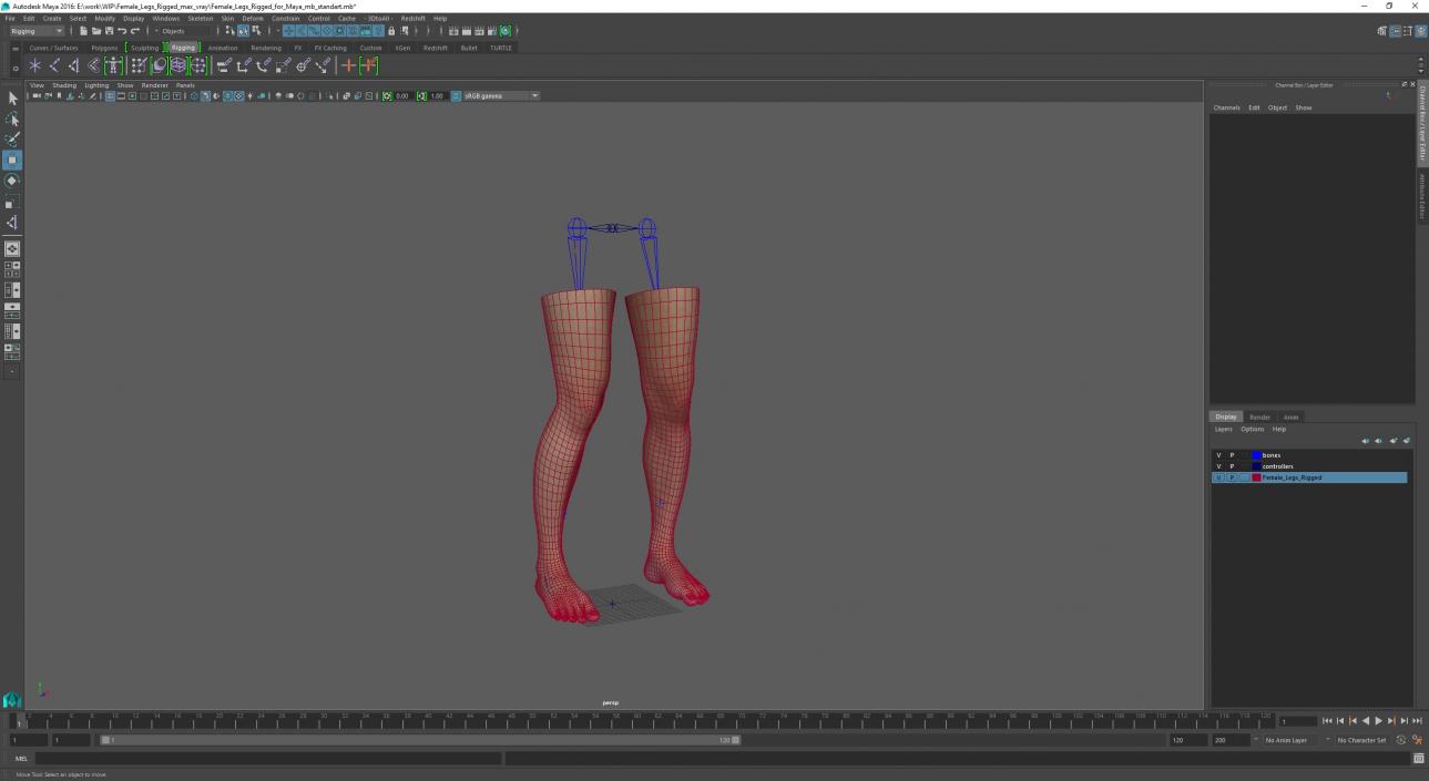 Female Legs Rigged for Maya 3D