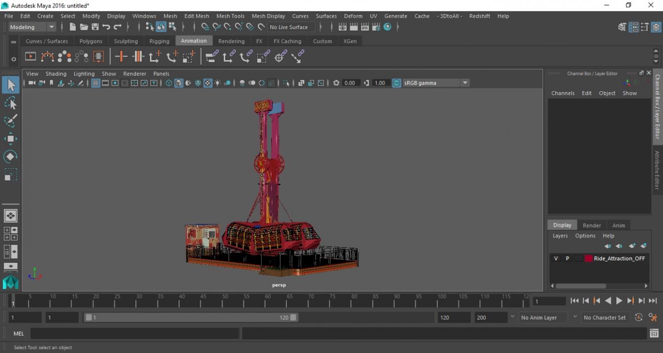 Ride Attraction OFF 3D model