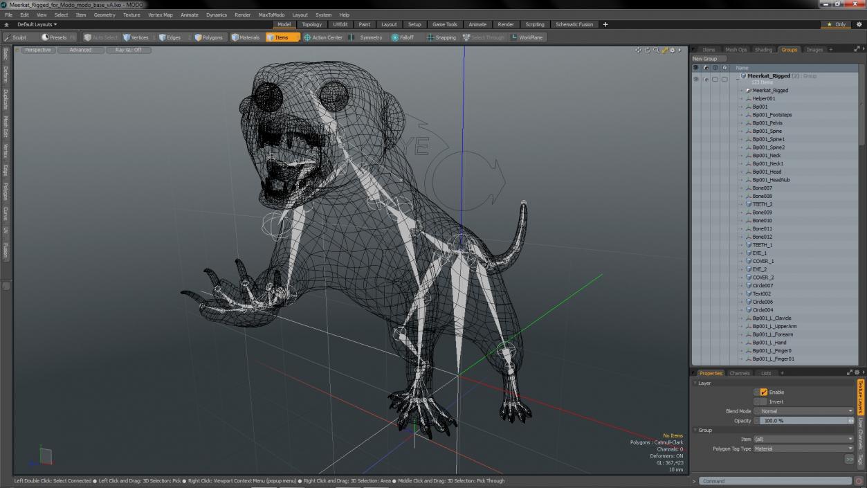 3D model Meerkat Rigged for Modo 3