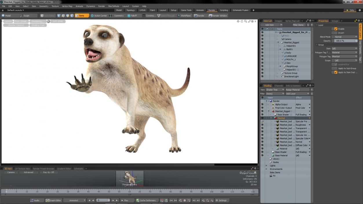 3D model Meerkat Rigged for Modo 3