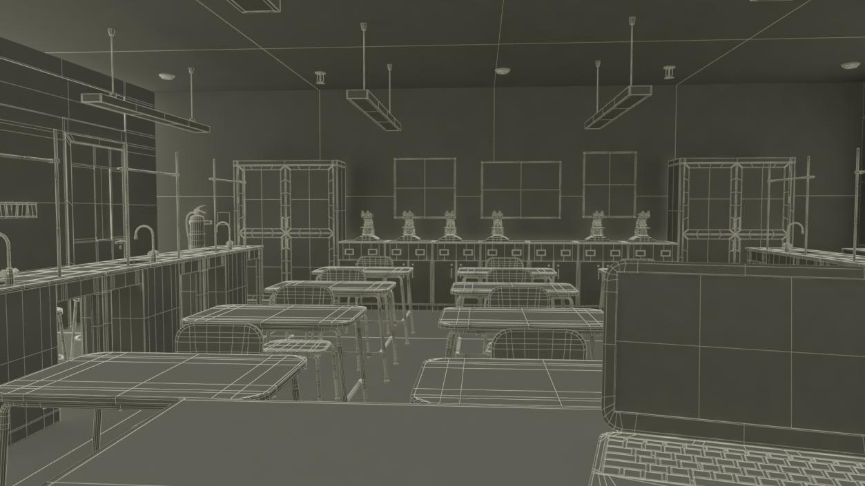 3D model Modern School Laboratory Interior 2