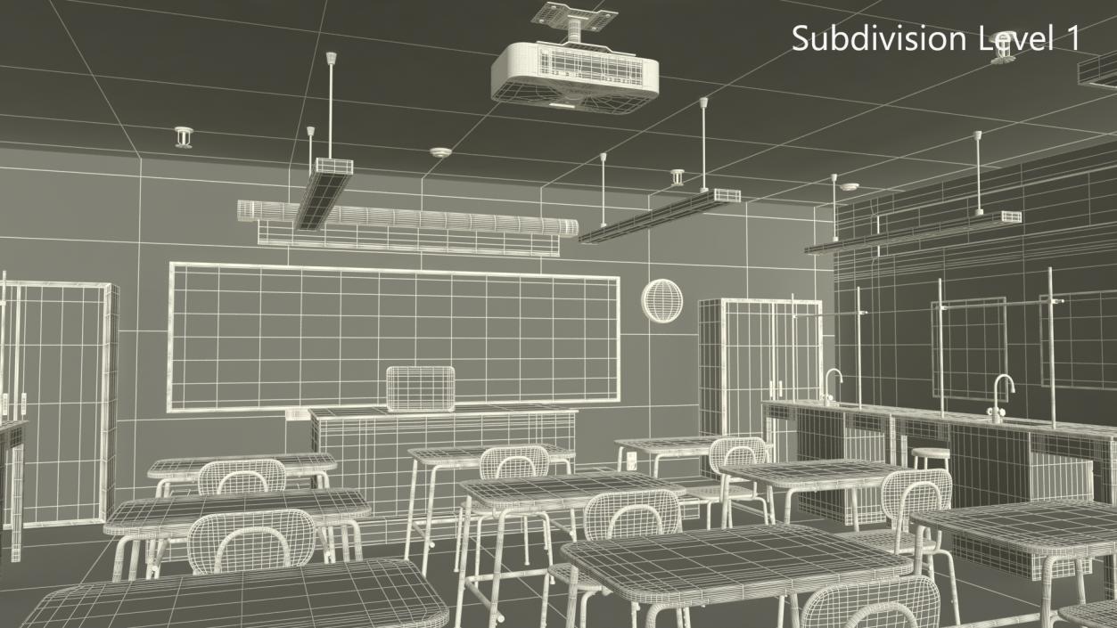 3D model Modern School Laboratory Interior 2