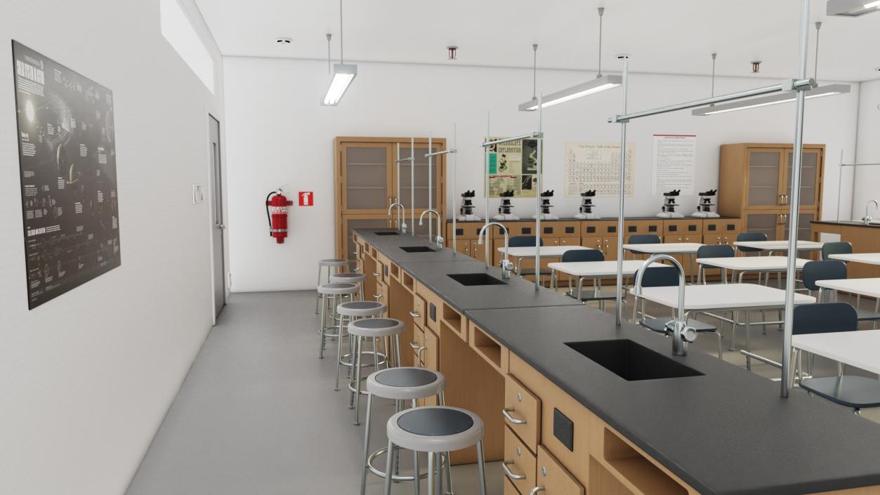 3D model Modern School Laboratory Interior 2