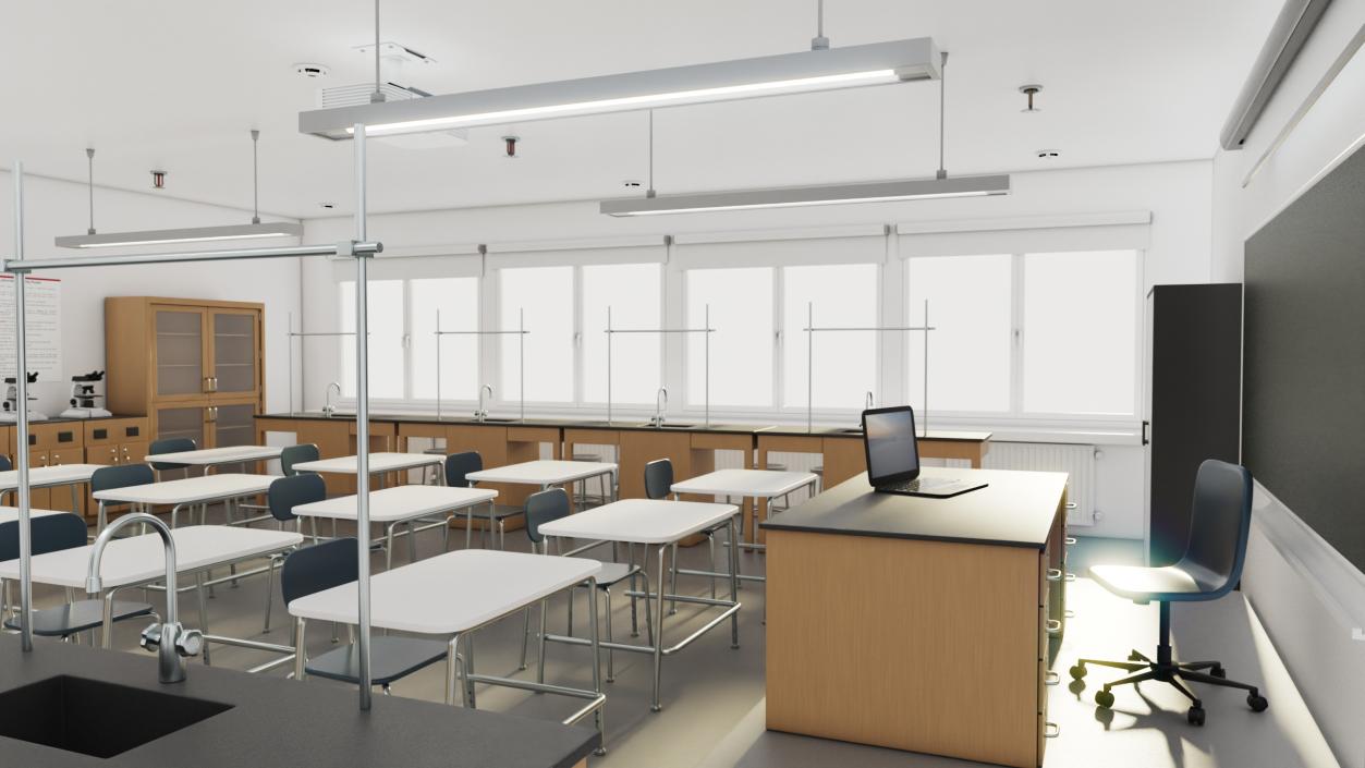 3D model Modern School Laboratory Interior 2