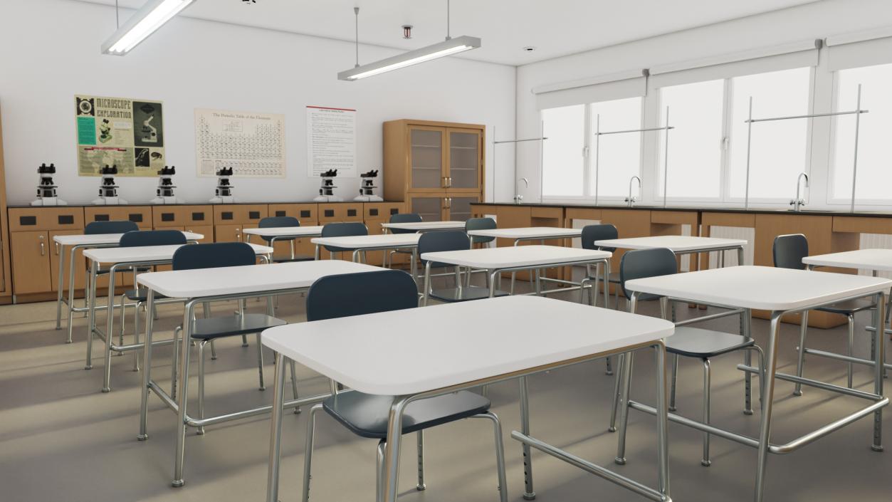 3D model Modern School Laboratory Interior 2