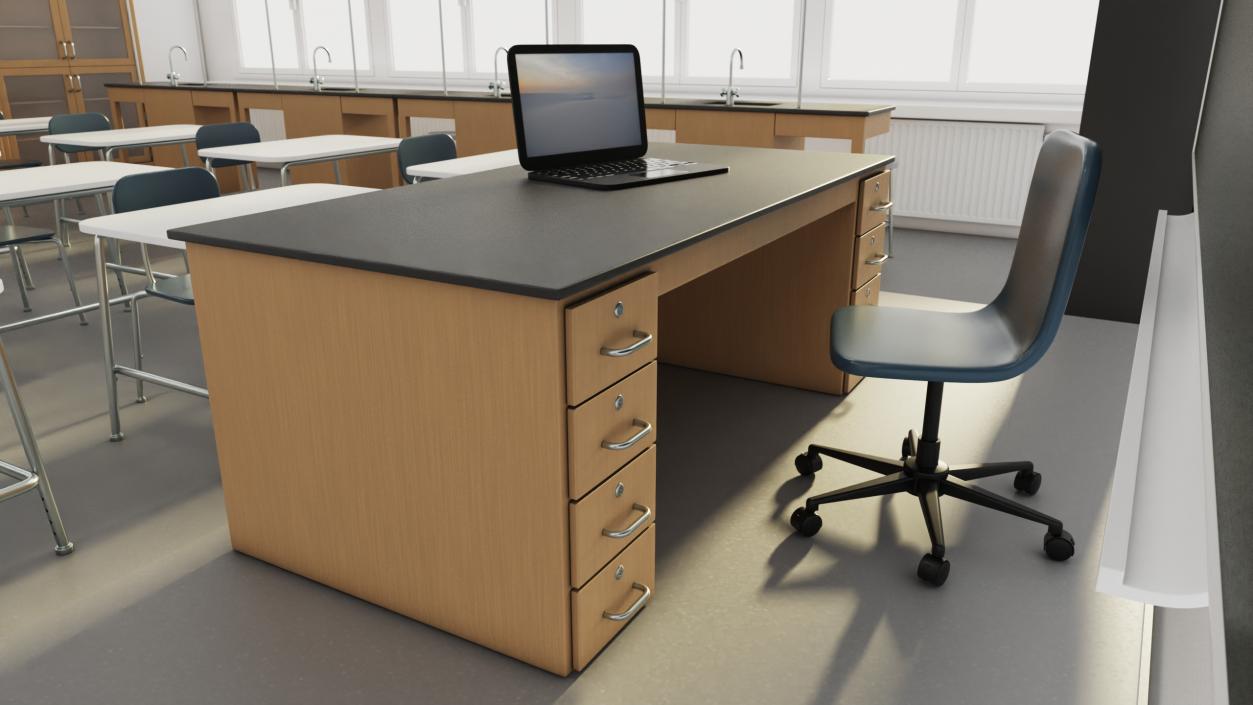 3D model Modern School Laboratory Interior 2