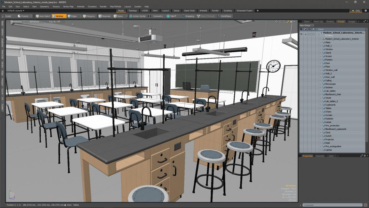 3D model Modern School Laboratory Interior 2