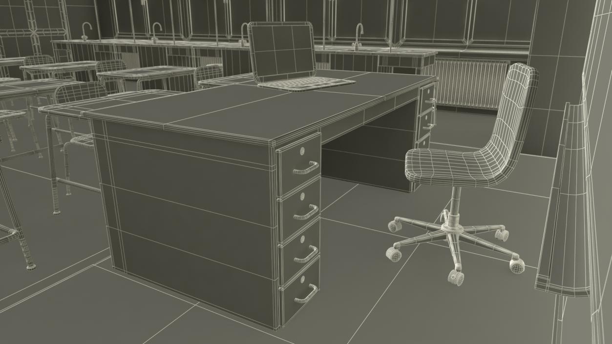 3D model Modern School Laboratory Interior 2