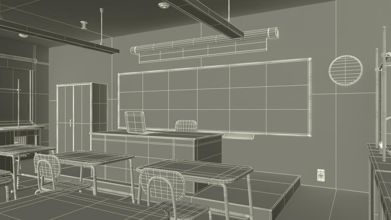 3D model Modern School Laboratory Interior 2