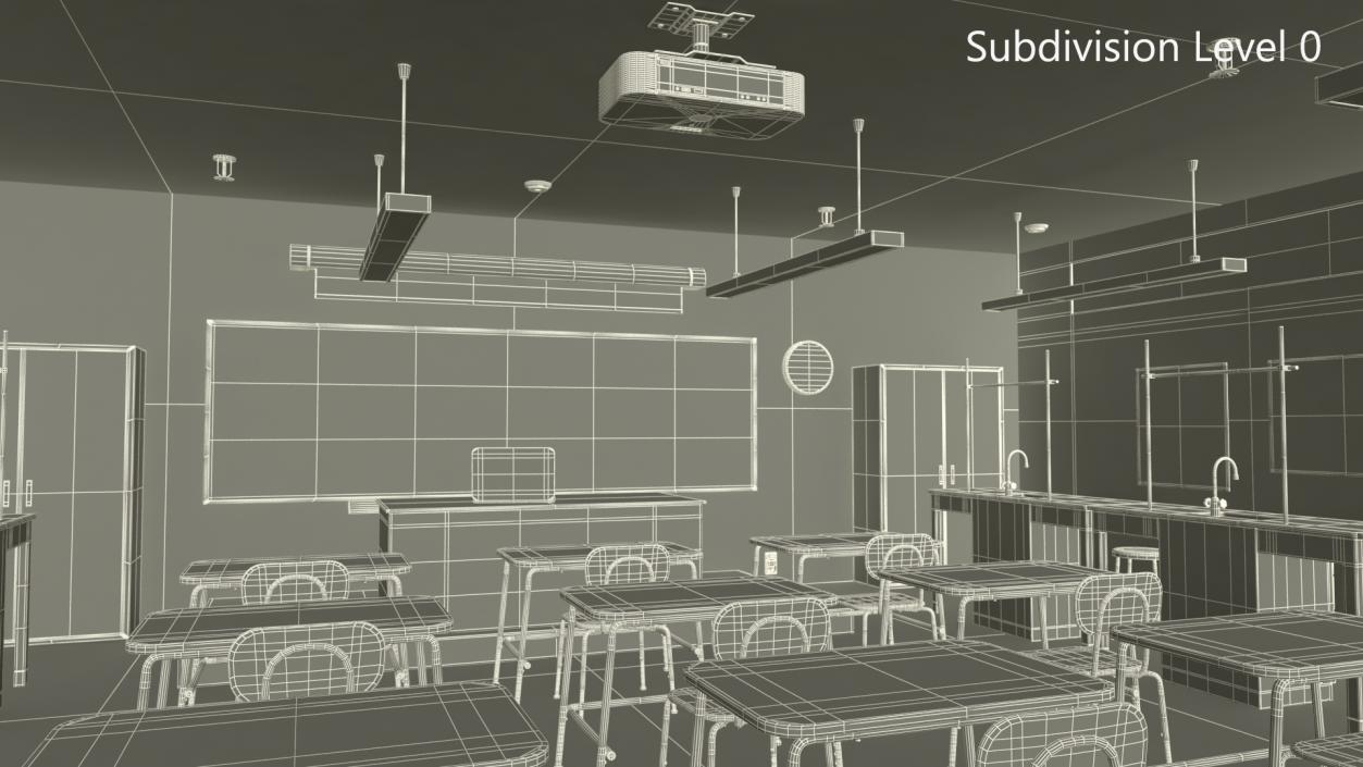 3D model Modern School Laboratory Interior 2