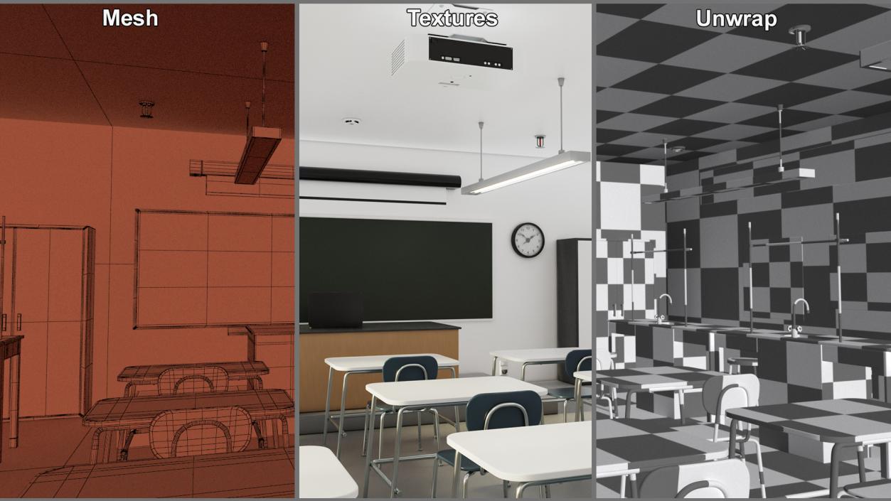 3D model Modern School Laboratory Interior 2