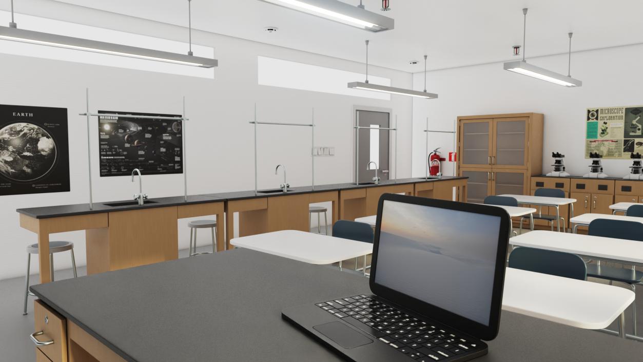 3D model Modern School Laboratory Interior 2