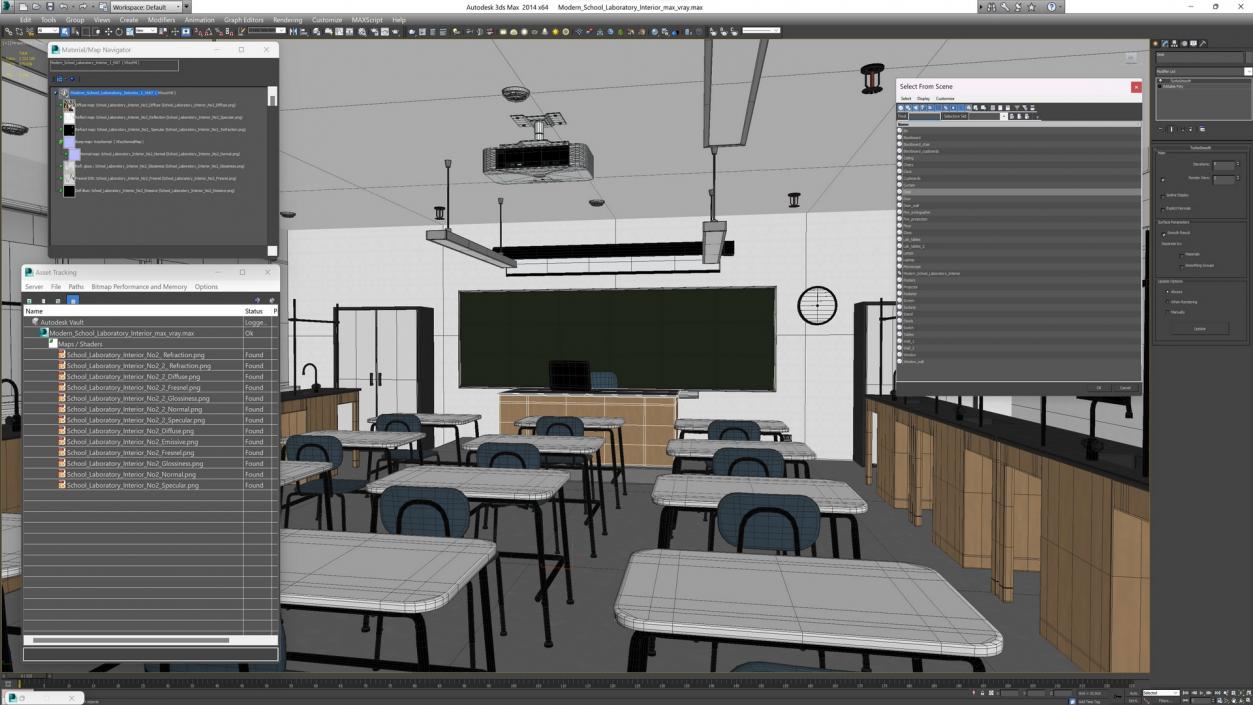 3D model Modern School Laboratory Interior 2