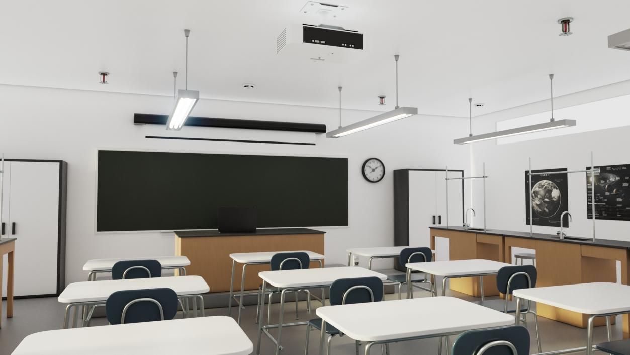 3D model Modern School Laboratory Interior 2