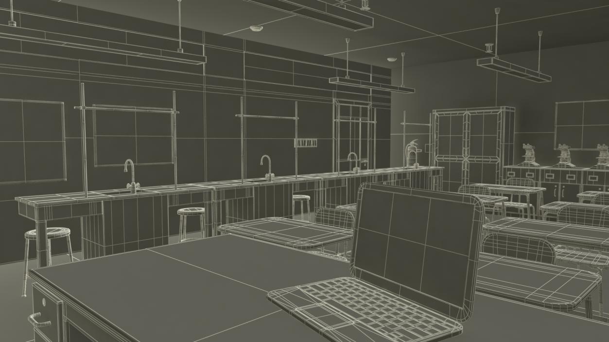 3D model Modern School Laboratory Interior 2