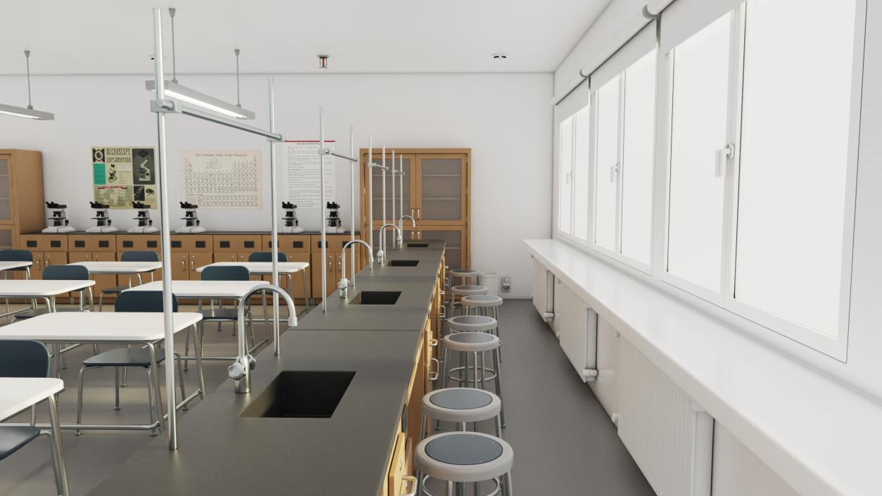 3D model Modern School Laboratory Interior 2